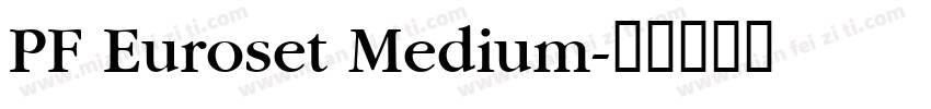 PF Euroset Medium字体转换